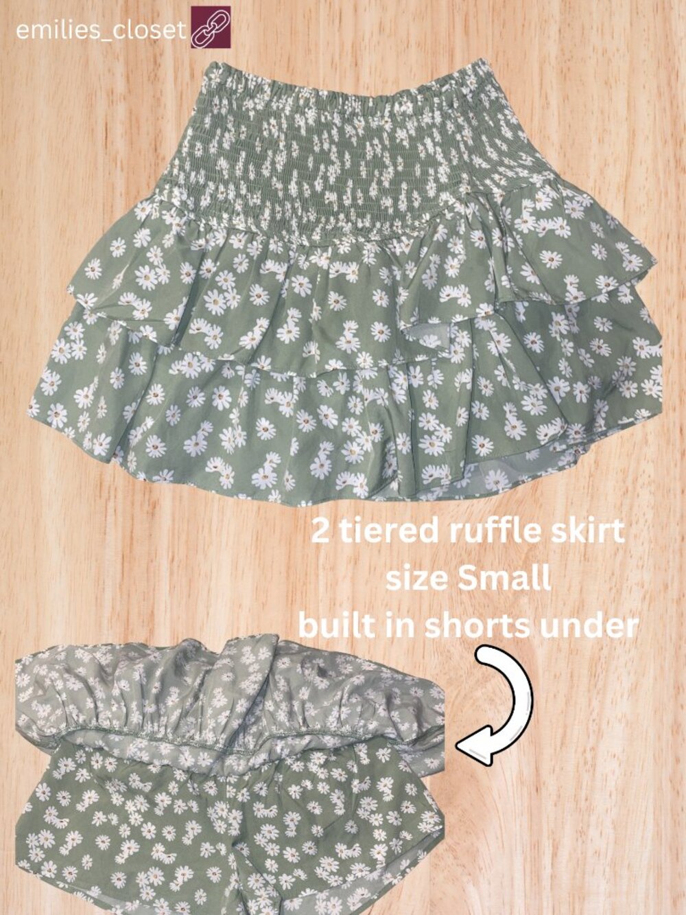 Sage Green 2-tiered skirt Size Small